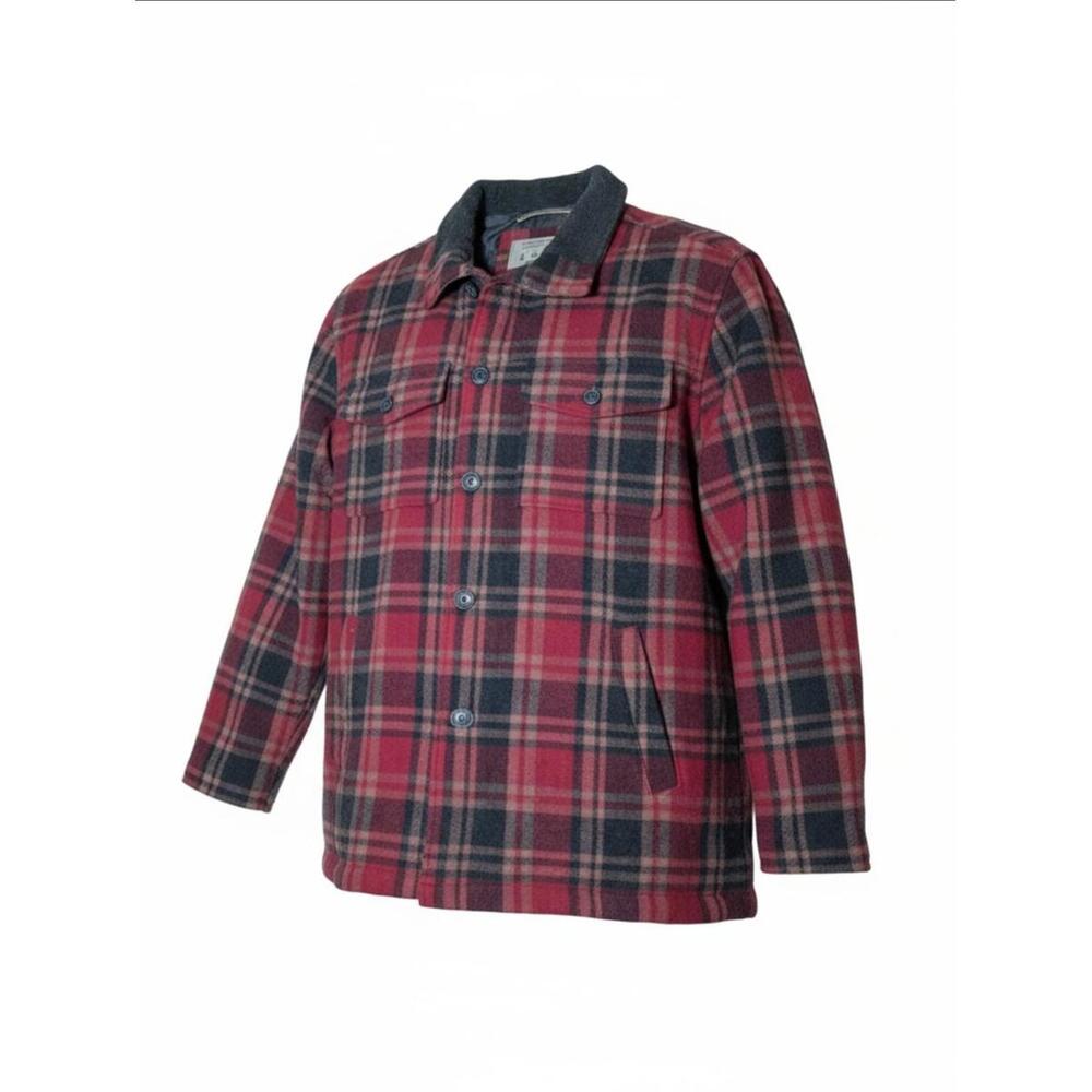Pacific Trail Wool Blend Plaid Jacket Red Mix Mens XL NWT Sherpa Collar